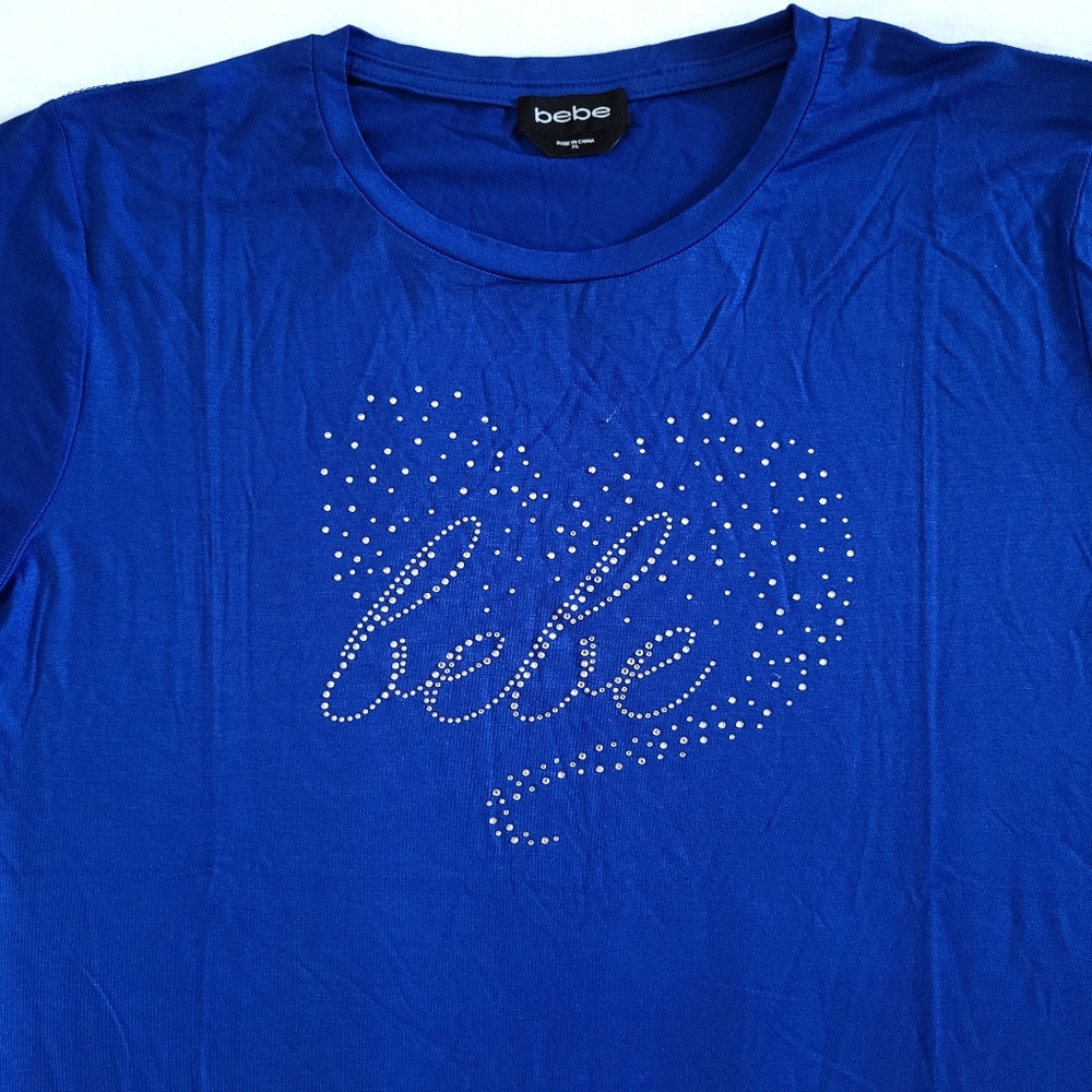 bebe Lopsided Rhinestone💎 Heart❤️ Top - NWT - Picture 4 of 14